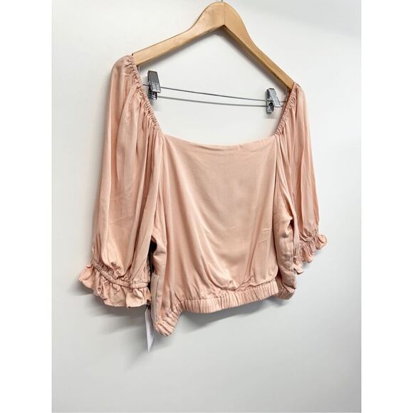 1. State Square Neck Puff Sleeve Size Large Cropped Top Spanish Villa NWT - Picture 4 of 10